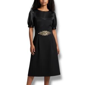 NWT NUE by Shani Size 12 Black Dress Built-in Body Shaper Nordstrom